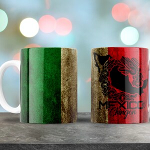 Diseño de taza de México, Este diseño se puede utilizar para sublimar tazas de café de 11 y 15 oz, Diseño para taza de cafe, Diseño de sublimación, Taza mexicana