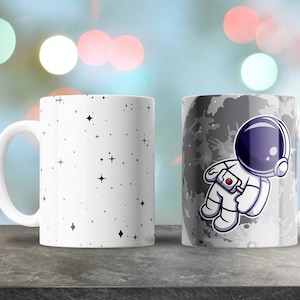 Astronaut Mug Design, Questo design può essere utilizzato per sublimare tazze da caffè da 11 e 15 once, Diseño para taza de café, Sublimation Design, Space Mug