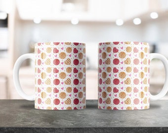 Conchas Pattern Mug Design, Este diseño se puede utilizar para sublimar tazas de café de 11oz y 15oz, Diseño para taza de café, Sublimation Design