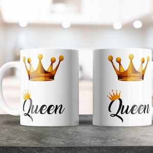 Queen Mug Design, Este diseño se puede utilizar para sublimar tazas de café de 11 y 15 oz, Diseño para taza de café, Sublimation Design, Mug Shop
