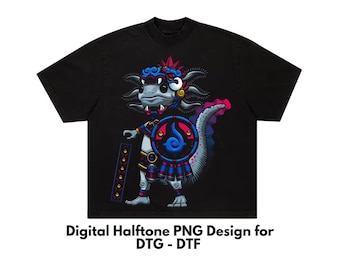 Mexiko Halbton-T-Shirt-Design, DTF-Shirt-Design, DTG-T-Shirt-Design, Semitono PNG, für schwarze Hemden