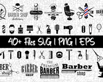 Barbershop SVG Bundle, Barber Logo Designs (Digital Files)