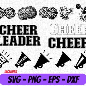 Cheerleader SVG Bundle | Cheerleading Clipart for Cricut and Silhouette, Football png