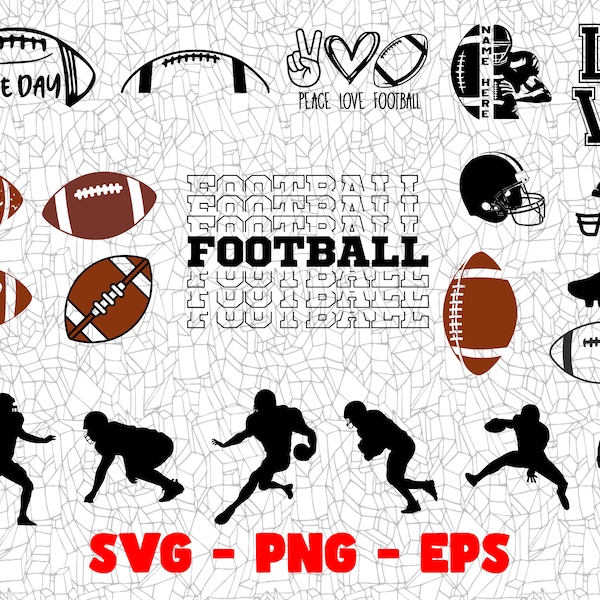 Football SVG, Craft Files, PNG Design, Cricut, Silhouette, Vinyl Cut File, Digital Clipart, T-Shirt Design, Dtg, Dtf, Sublimation, Sports