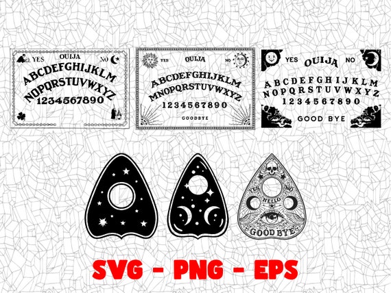 Ouija Board SVG, Craft Files, PNG Design, Cricut, Silhouette, Vinyl Cut File, Digital Clipart, T-Shirt Design, Dtg, Dtf, Sublimation, Dark