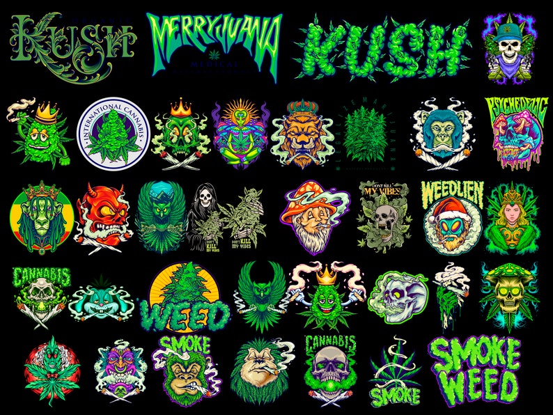 90+ Cannabis T-Shirt Designs Bundle, PNG DTG DTF Sublimation (Digital Download) image 2