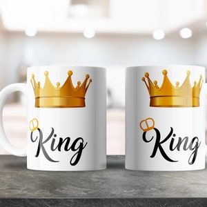 King Mug Design, Este design pode ser usado para sublimar canecas de café de 11 e 15 onças, Design para taza de café, Design de sublimação, Loja de canecas