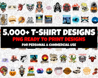 5000+ T-Shirt Designs Bundle, PNG, DTG, DTF, Sublimation