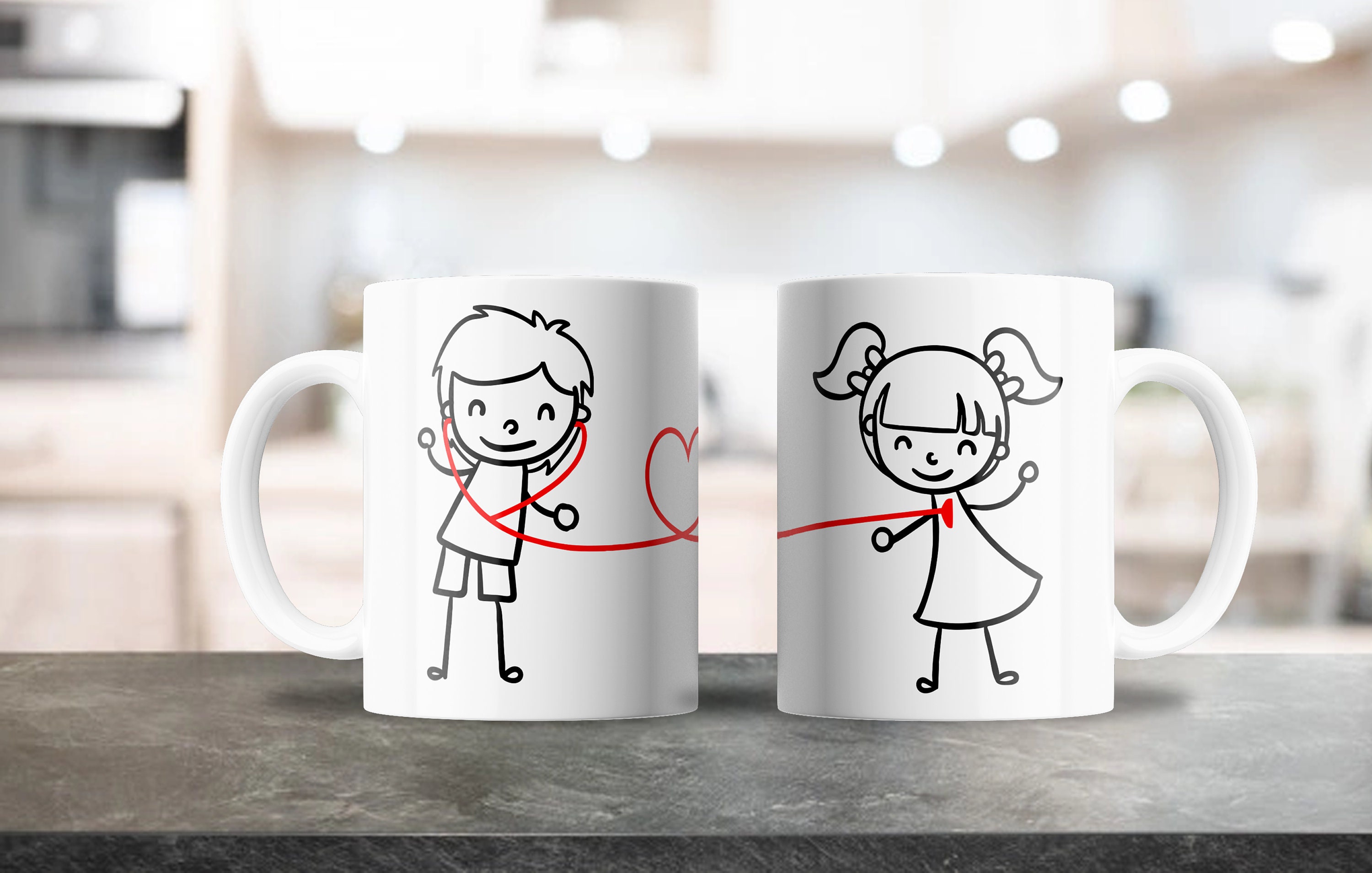Couple Mug Design, This Design Can Be Used to Sublimate 11 & 15oz