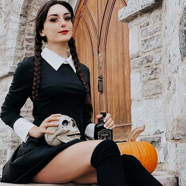 Wednesday Addams Dress up Cosplay Costume Halloween Etsy
