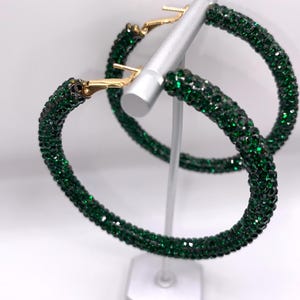 Green hoop earrings | Statement earrings | Custom vintage-like green earrings