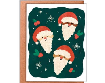 Cartão de felicitações de Natal do Papai Noel | Cartão fofo de Natal