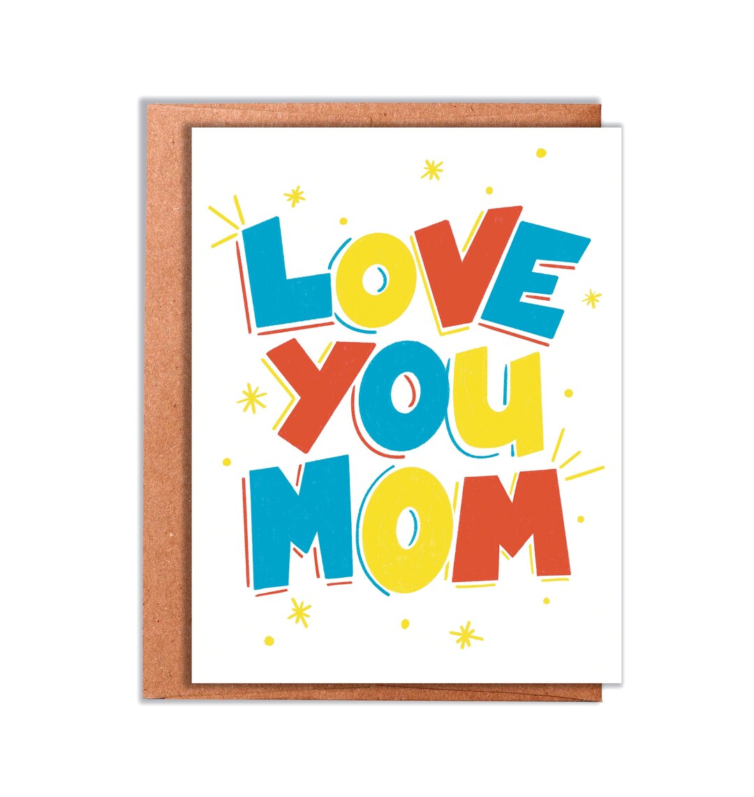 Love You Mom Greeting Card | Cute Card for Mom Birthday or Mother's Day ...