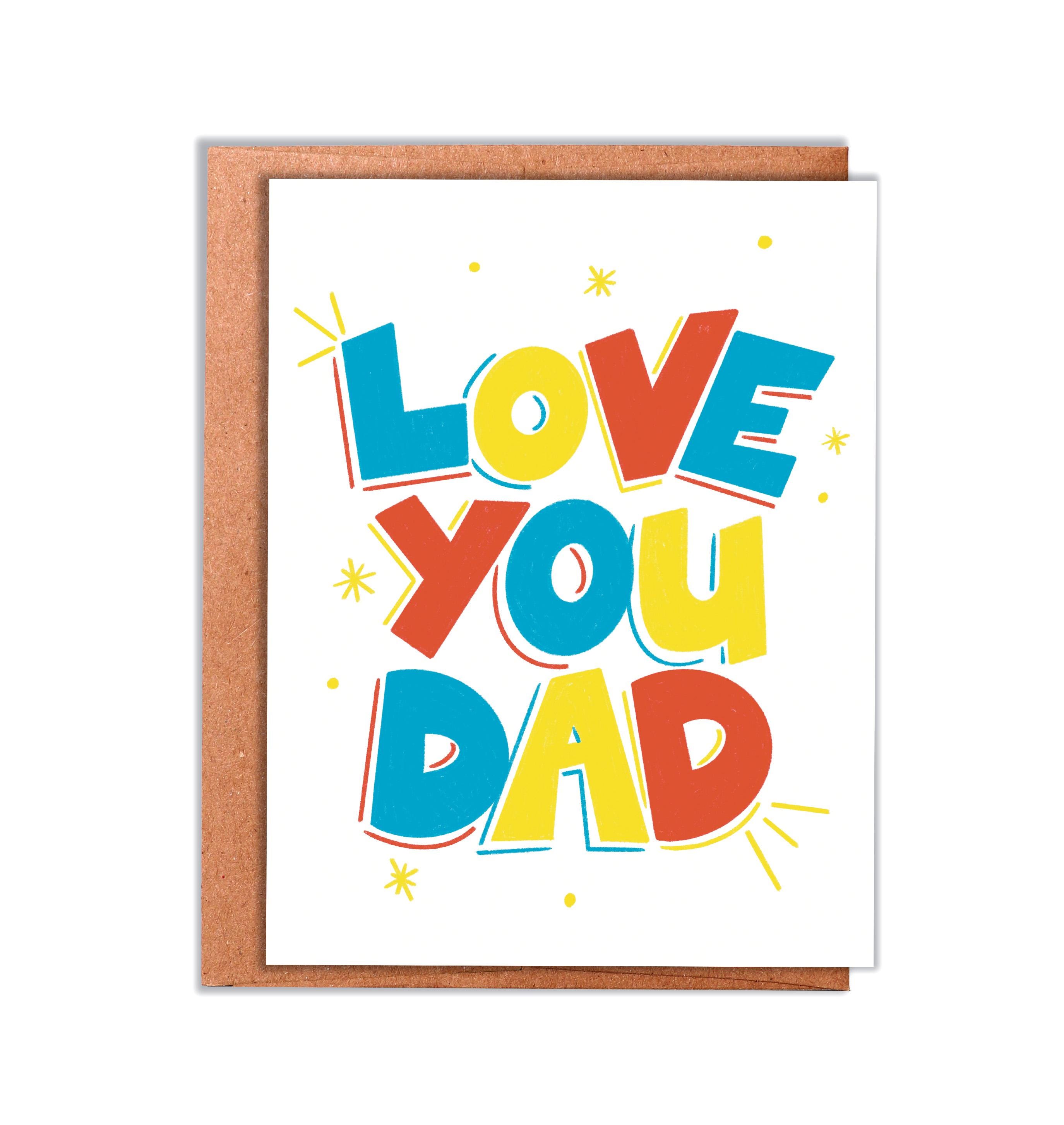 Love You Dad Greeting Card | Father's Day and Birthday Card - Etsy