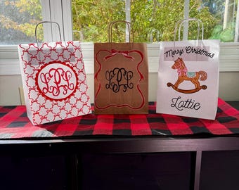 Custom Hand-Painted Christmas Gift Bag – Personalized Holiday Wrap