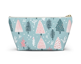 Holiday Tree Pouch Zippered Cosmetic Bag Christmas gift for her