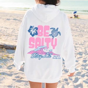 Be Salty Stay Lit Hoodie Christian Sweatshirt Words on Back Sweatshirt Bible Verse Hoodie Christian Aesthetic Faith Apparel Jesus Clothes