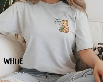 Matcha Shirt Funny Cat Meme Tee Comfort Colors Shirt Match Gift Matcha Club Tee Green Tea Lover Match Lover Tshirt Cafe Aesthetic