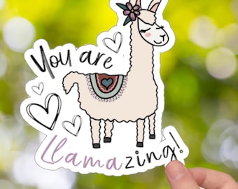 Boho Llama Sticker, You Are Llamazing Alpaca Gift