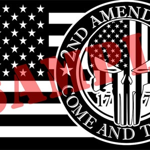 American Flag, Come and Take It Punisher Skull Shield PNG