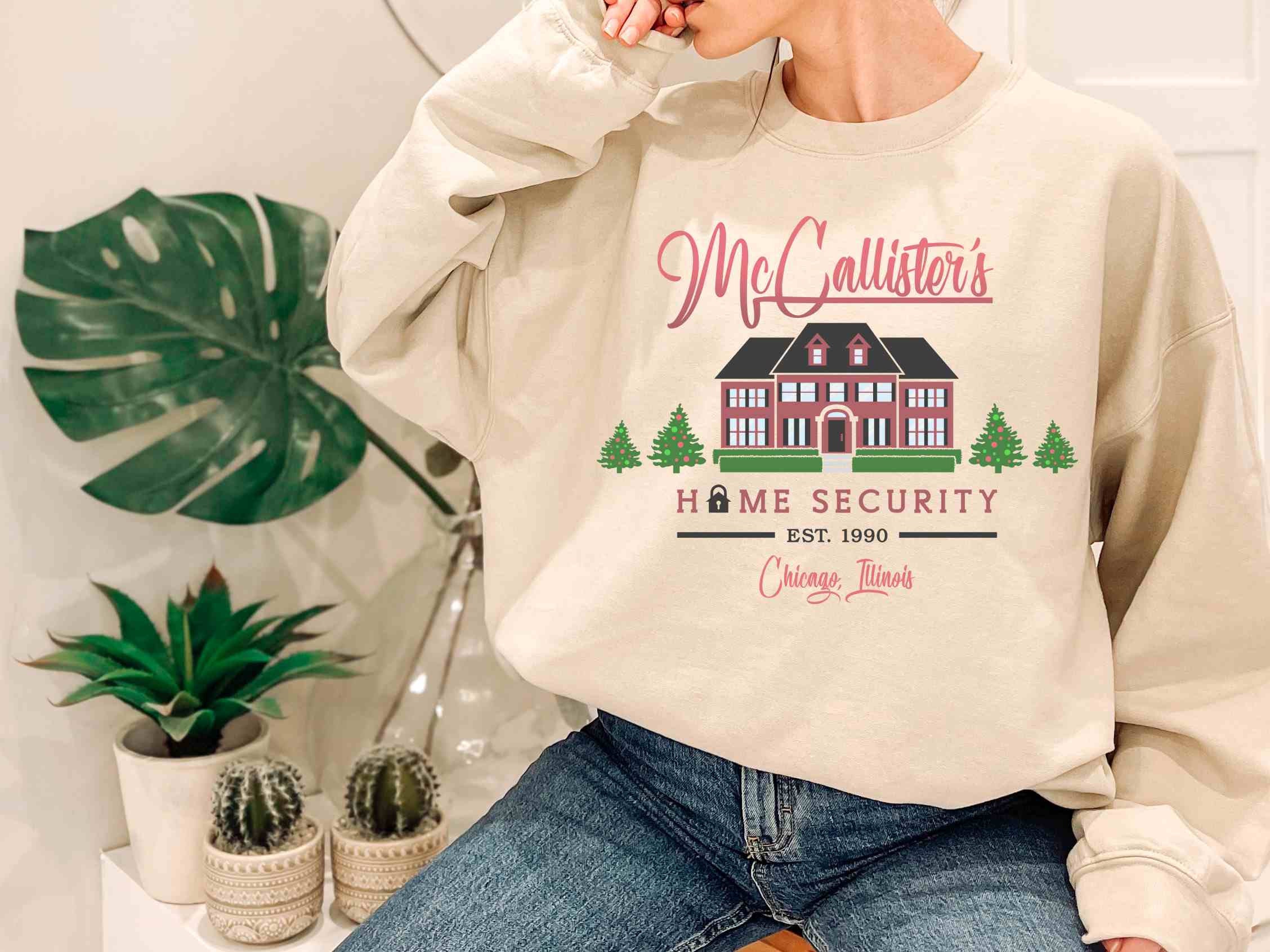 Discover Christmas Vacation Sweatshirt, McCallister's Home Security Sweatshirt, Home Alone Crewneck, Christmas Movie Sweater, Merry Christmas Sweatshirts