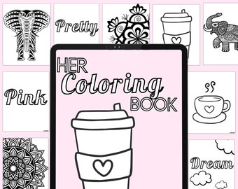 Coloring pages for Women, 100 printable coloring pages for women,  printable, Instant download, GoodNotes coloring, Procreate Coloring, pink