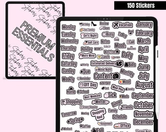 GoodNotes everyday life digital stickers | Digital Stickers | Pre Cropped Premium Stickers | Work | School | Gym | Bills | Organize | PNG