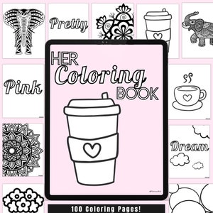 Coloring pages for Women, 100 printable coloring pages for women,  printable, Instant download, GoodNotes coloring, Procreate Coloring, pink