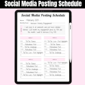 Pink Social media planner template, Instagram Post Tracker, Content Planner, Pinterest Plan, Goodnotes Template, Content Planner, Planwithx
