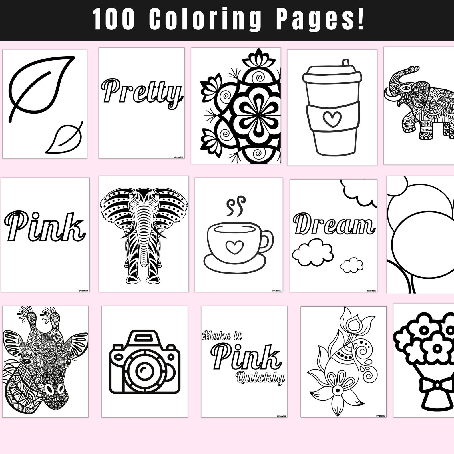 Coloring Pages for Women, 100 Printable Coloring Pages for Women, Printable, Instant Download ...