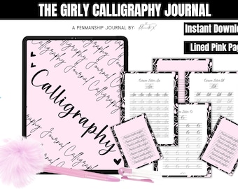 Digital Calligraphy Journal, Practice Sheet Templates, Calligraphy Printable, iPad Procreate Calligraphy, Basics for Beginners, Goodnotes