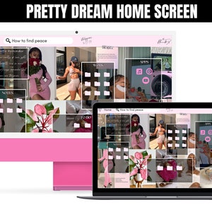 Pretty Dream Home Screen, Organizer, MacBook and Laptops, iMac, Wallpaper, Pink, Planwithx