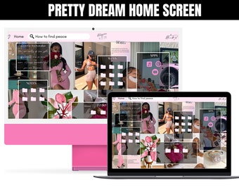 Pretty Dream Home Screen, Organizer, MacBook and Laptops, iMac, Wallpaper, Pink, Planwithx