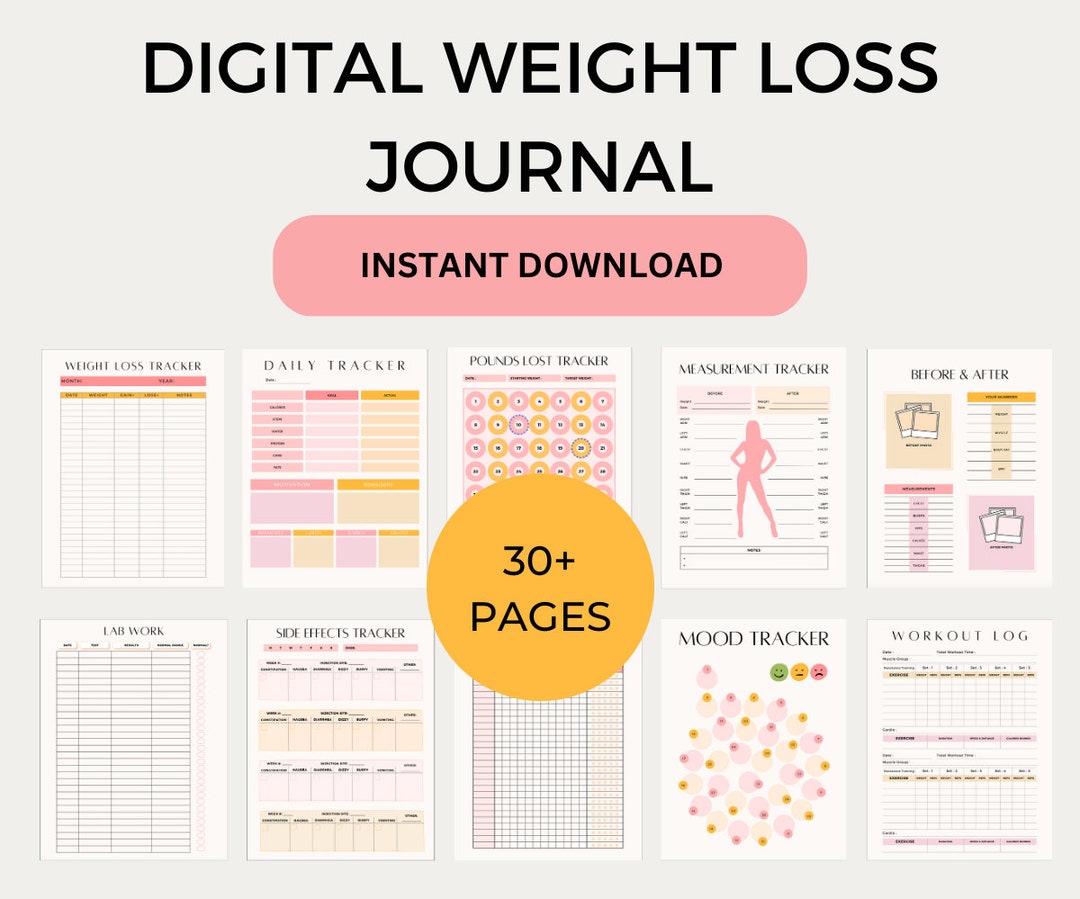 Digital Weight Loss Journal With Ozempic Tracker Daily Etsy