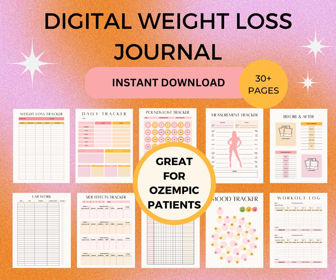 Weight Loss and Ozempic Journal Can Be Used on iPad or Printed Great