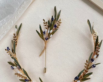 Boutonnière de mariage, boutonnière du marié, boutonnière séchée, bouquet de fleurs séchées rustique, mariage bohème, corsage du marié - Greta B.