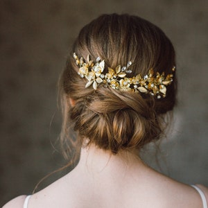 Wedding Hair Comb, Floral Bridal Hair Clip, Wedding Hair Accessories, Silver or Gold Bridal headpiece ANTHEIA image 2