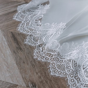 Wedding Veil lace, Mantilla veil, Cathedral  veil ivory white, Lace Chapel  veil, Wedding veil - Alayna