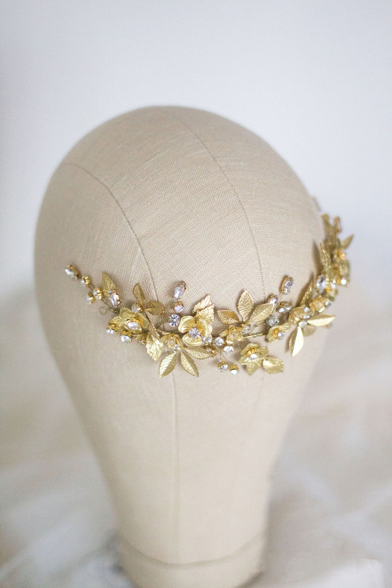 Wedding Hair Comb, Floral Bridal Hair Clip, Wedding Hair Accessories, Silver or Gold Bridal headpiece ANTHEIA image 5