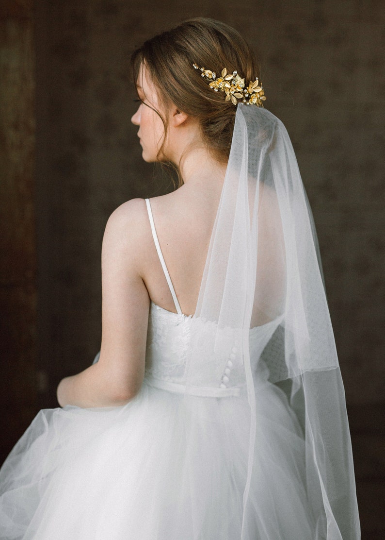 Wedding Hair Comb, Floral Bridal Hair Clip, Wedding Hair Accessories, Silver or Gold Bridal headpiece ANTHEIA image 4