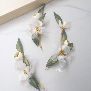 Bridal headpiece floral wedding hair comb Wedding Hair accessories leaf hair comb Bridal hair pin flower Wedding headpiece - Esme