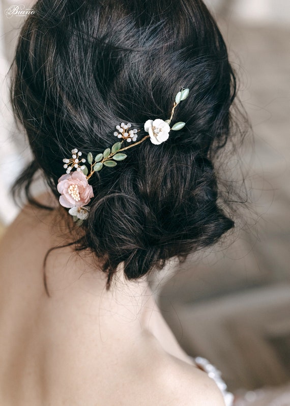 Bridal hair vine, Floral Bridal Headpiece, Wedding hair comb, Hair wreath, Bridal hair piece, Floral Bridal Hair Clip - Mabe