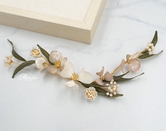 Bruidshoofddeksel, bruiloft haarkam, bloemen bruidshaar clip, bruiloft haaraccessoires, bruidsbloem haarkam - Layla