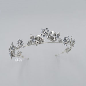Bruiloft tiara, bruiloft zendspoel, Swarovski bruids tiara, bruids tiara zilver, prinses tiara - Lex