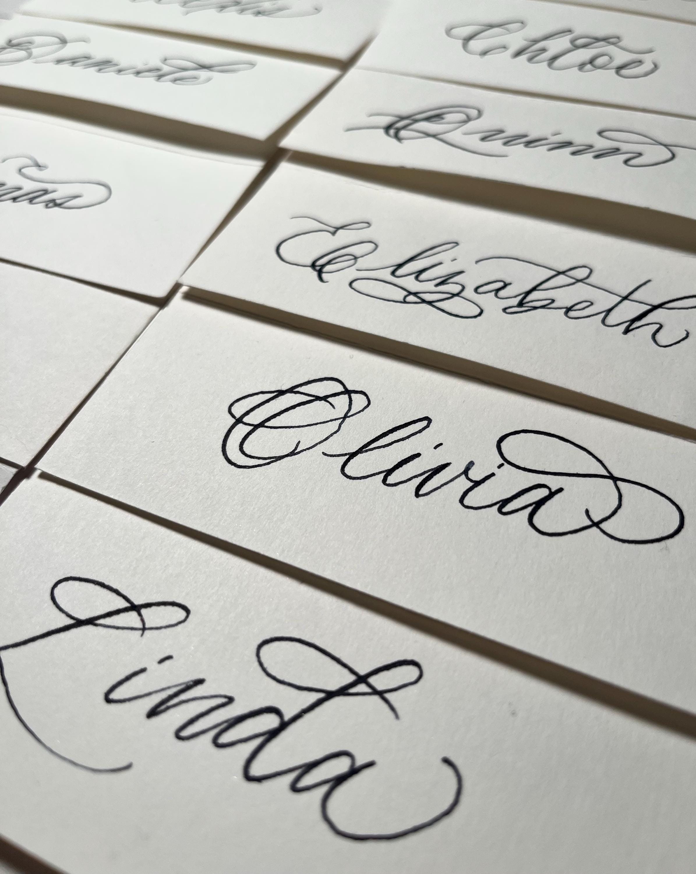 Custom Calligraphy Place Cards | Handwritten Personalized Name Cards ...