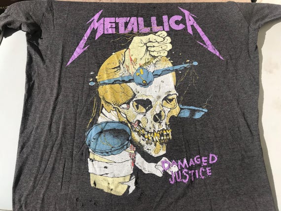 Vintage Metallica Damaged Justice T Shirt 1988 Original - Etsy