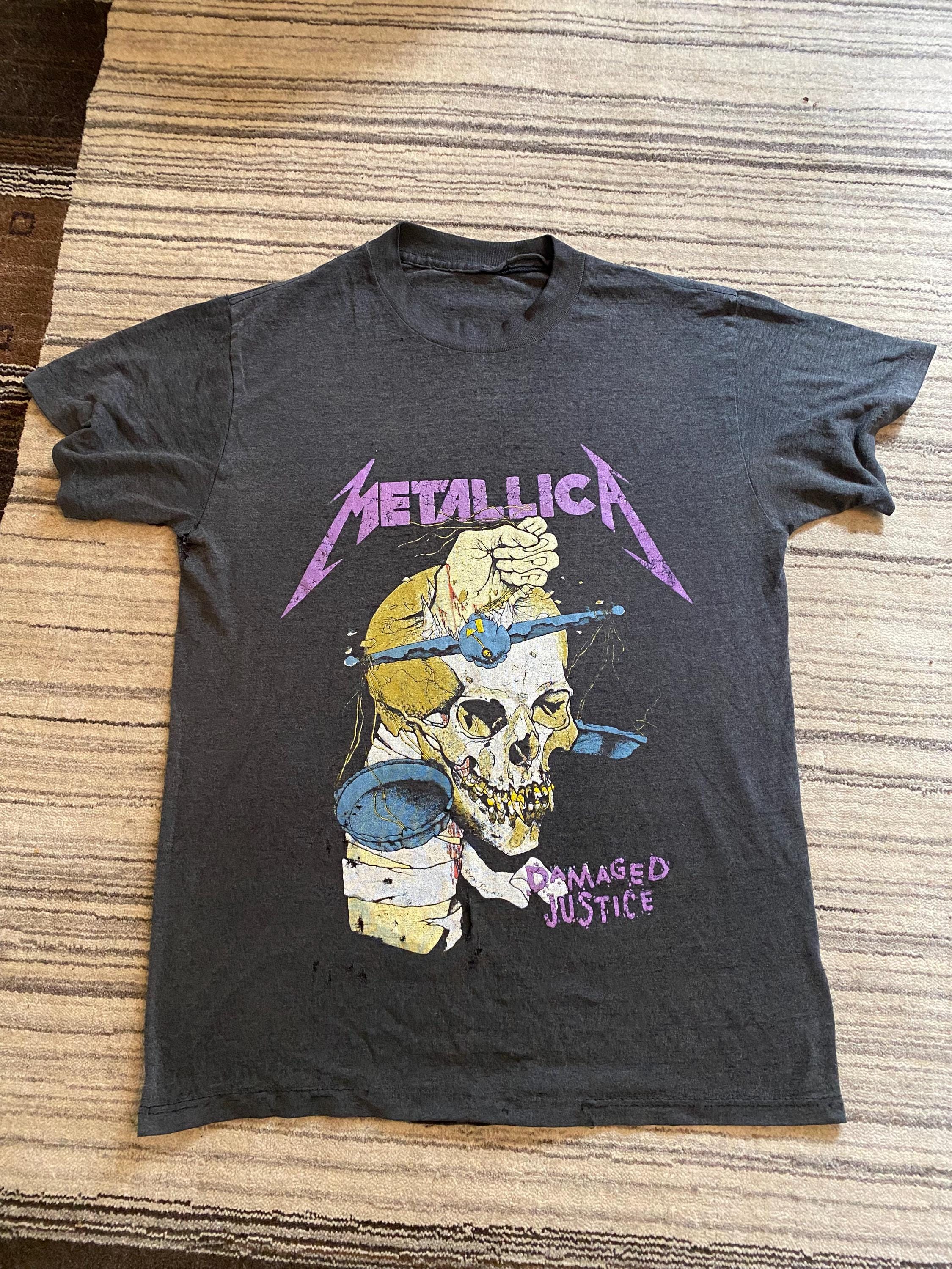 Vintage Metallica Damaged Justice T Shirt 1988 Original - Etsy