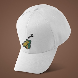 Embroidered Snorlax Hat: Unisex Cotton Twill Cap