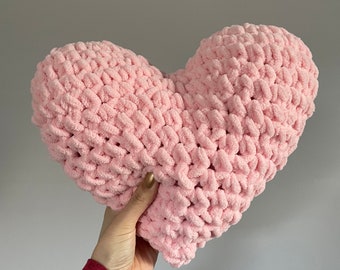 Crochet heart pillow plushie