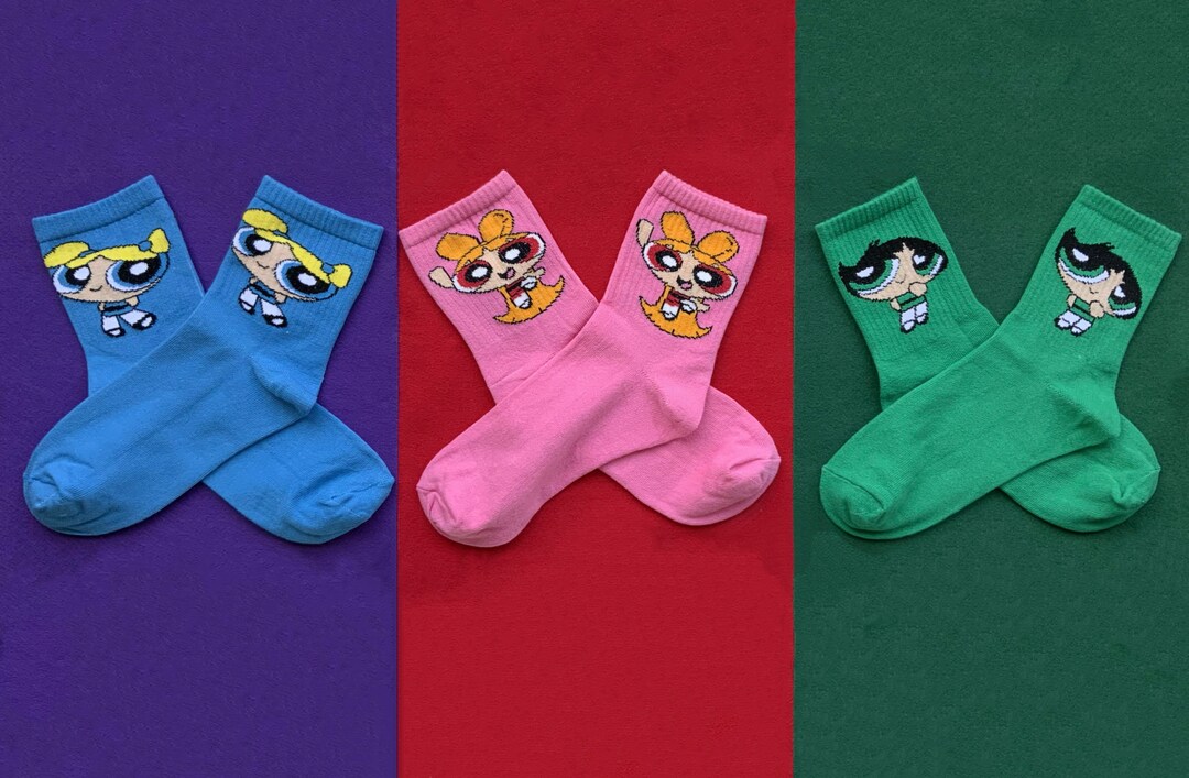 Powerpuff Girls Themed Sock Pack Perfect Gift Colorful Etsy